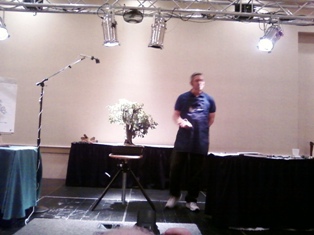 John Thompson coastal oak bonsai demonstration step 3 at MABS 2012 Spring Festival